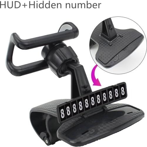 New Car Dashboard Phone stand 360 Adjustable GPS Car Clips Holder Hidden Parking number for Mobile Phone car stand Support