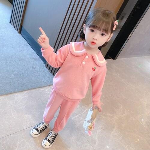 Baby Girl Clothes Cherry Pattern Costume For Girls Sweatshirt + Pants Children Clothes Girl Spring Autumn Tracksuits For Childre