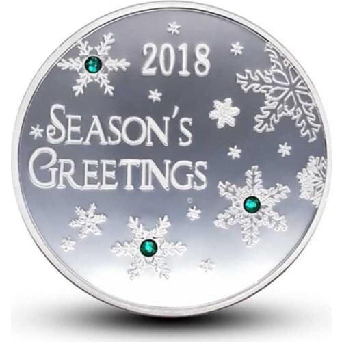2018 Merry Christmas Commemorative Coin New Year Snowman Collection Silver Plate