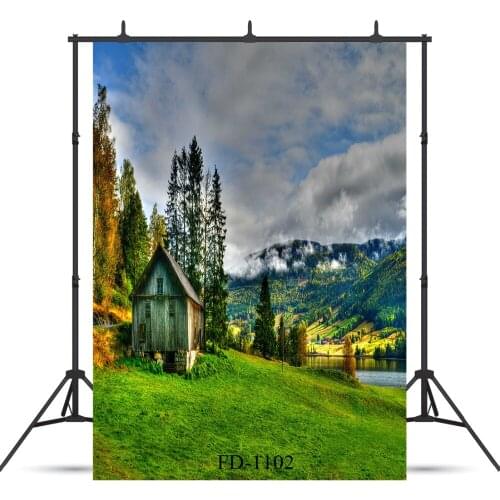 Pasture Wood House Photographic Background For Photograph Accessories Wedding Child Baby Vinyl Cloth Photo Backdrop Photocall