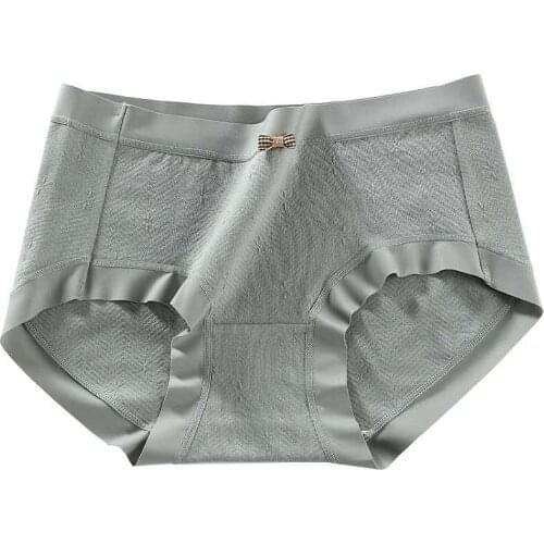 Plus Large Size Briefs Womens Underpants Solid Cotton Soft Breathable Bowknot Female Intimates Underwear