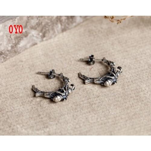 International standard genuine s925 sterling silver triangle simple unisex earrings