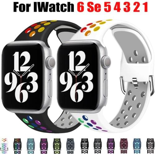 Strap for Apple Watch Band Se 40mm 44mm/42mm/38mm Accessories Silicone Belt Sport Bracelet iWatch Series 6 SE 5 4 3 21 Watchband
