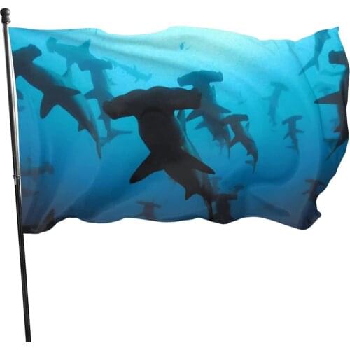 Seasonal Garden Flags for Outdoors, Hammerhead Sharks Decoration | Durable, Polyester, 3X5 ft