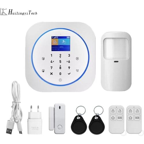 Tuya Wifi Gsm Home Security System 433MHz App Control LCD Touch Keyboard 11 Languages Wireless Alarm Kit Huilingyitech