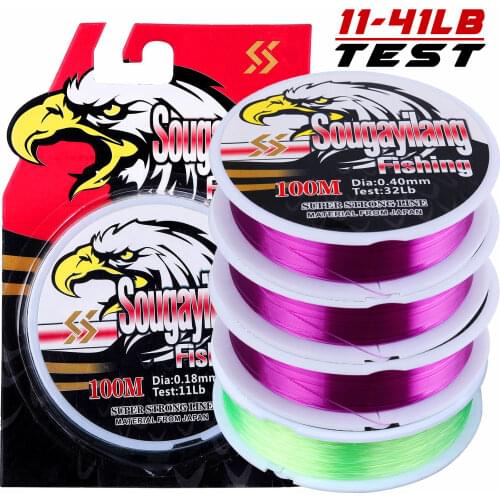 Sougayilang 100M 11-41LB Durable Nylon Fishing Line Monofilament Rock Sea Fishing Leader Line Carp Fishing Line Fishing Tackle