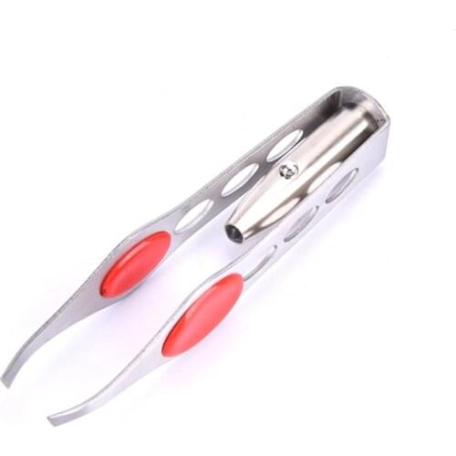 Led Lighted Eyebrow Clip Antislip Eyebrow Pincet Clipper Trims Rvs Ontharen Clamp Make-Up Beauty Tool