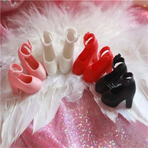 1 Pair Blyth Licca Azone Momoko Kurhn Dolls Shoes Pink High Heels White Sport Shoes for dolls Blue Cute Bowknot Shoes