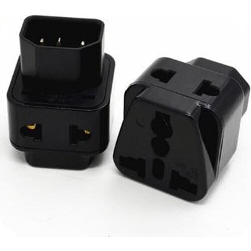 Black white 10A 250V IEC320-C14 universal AC power adapter plug 2-into-1 PDU/UPS chassis cabinet server plug socket convertor