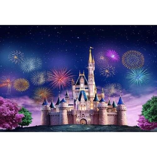 Nitree Photo Studio Props Photography Backdrop Castle Fireworks Vinyl Background For Childrens Birthday Party Decoration