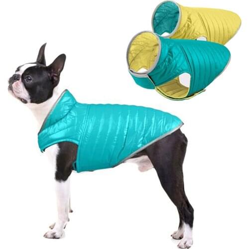 Waterproof Dog Clothes Winter Reversible Dog Jacket Soft Padded Puffy Large Dog Down Jacket Light Weight Small Mudim Large Dogs