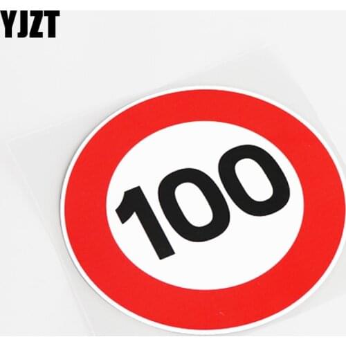 YJZT 14CM*14CM Fashion SPEED LIMIT 100KPH SIGN Decal Car Sticker PVC 13-0754