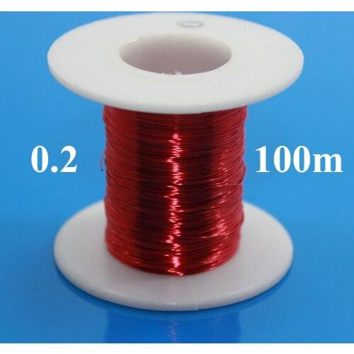 0.2mm x 100m/pc Red Magnet Wire Enameled Copper wire Magnetic Coil Winding 0.2 mm Red