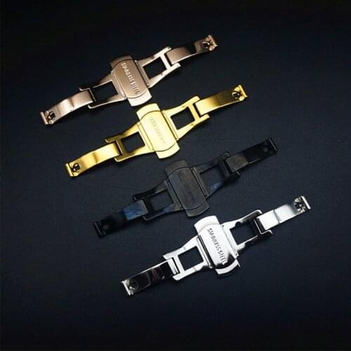1PCS Stainless steel Double Push Button Butterfly Clasp Buckle watch buckle watch part new 4 colors available