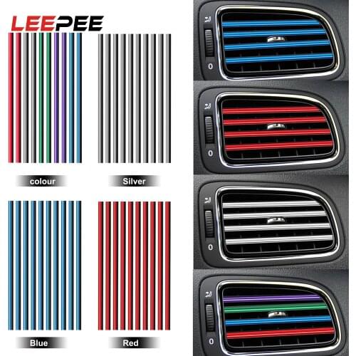 10 Pieces/set Air Conditioner Outlet Grille Decoration U Shape DIY Chrome Styling Moulding Car Air Vent Trim Strip Car-styling