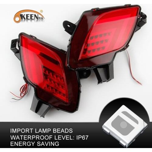 2PCS Led Rear Bumper Light For Mazda CX-5 CX5 2013 - 2016 Multi-Function Car Fog Lamp Brake Light Reflector Light Car Accessorie