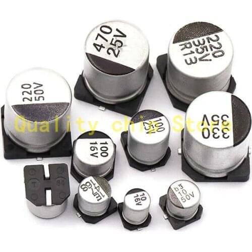 20pcs SMD Electrolytic capacitor aluminum 35V 50V 63V 1UF 2.2UF 3.3UF 4.7UF 10UF 22UF 33UF 47UF 100UF 220UF 330UF 470UF 1000UF