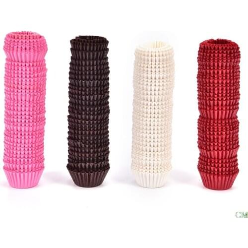 500Pcs Mini size 2.5cm Chocalate Paper Liners Baking Muffin Cake Cupcake Cases Solid Color