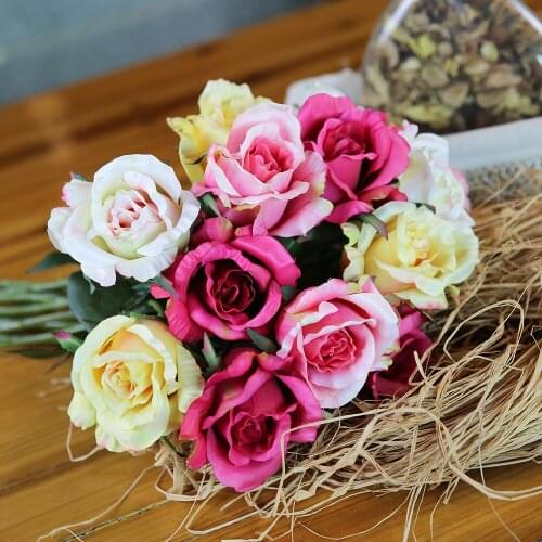 55cm Artificial Roses Branch Flowers Wedding Home Decoration Fabric Cute Fake Florals Crafts Party Decor And Mothers Day Gifts