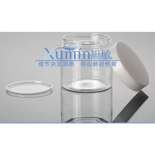 Free shipping: 200ml clear Jar PET Jar with white PP Cap 200g Mask Container Plastic Cream Jar Lotion Bottle Wholesale 50pcs/lot