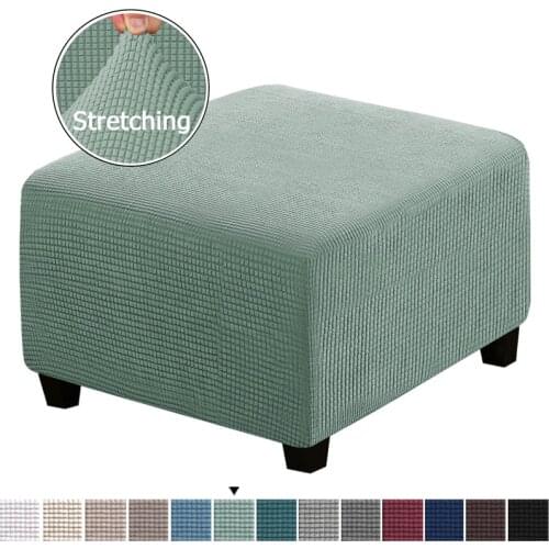 1/2PCS Polar Fleece Ottoman Stool Cover Elastic Square Footstool Sofa Slipcover Footrest Chair Covers Furniture Protector Covers