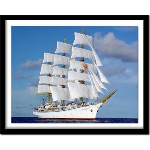 DIY diamond painting cross stitch diamond embroidery sailboat full drill diamond pictures of the diamonds