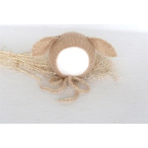 Newborn Mohair Bunny Bonnet Baby girl Rabbit bonnet hat Photography props Baby Photo Accessories