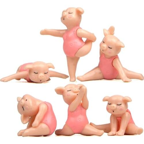 Jenny pig Action Figure Yoga fitness Action Model Original Miniature Landscaping doll DIY Toys Kids Birthday Christmas Gift Toy