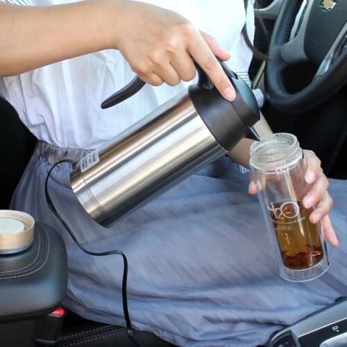 12V/24V 750ml Electric Heating Kettle Portable Water Cup water heater for Car Automobile Water Boiler Electric Pot teapot
