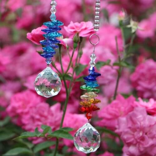 1PCS Chakra Crystal Suncatcher Chandelier Crystals Ball Prism Pendant Rainbow Maker Hanging Decorations