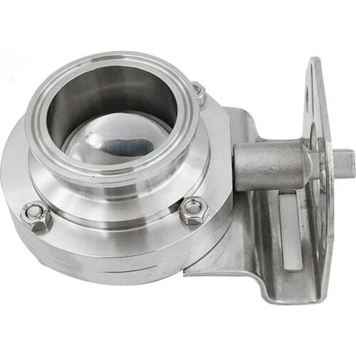 Butterfly Valve with Bracket High Platform Stainless Steel Tri Clamp Sanitary Butterfly Valve 19/25/32/38/45/51/57/63mm