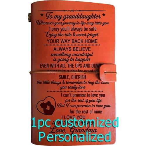 Engraved Leather journal personalized gifts to my husband BJ125 Customized Notebook A5 Dropshipping Supplier US Store Diary