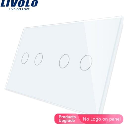 Livolo Luxury White Pearl Crystal Glass,151mm*80mm, EU standard, Double Glass Panel VL-C7-C2/C2-11