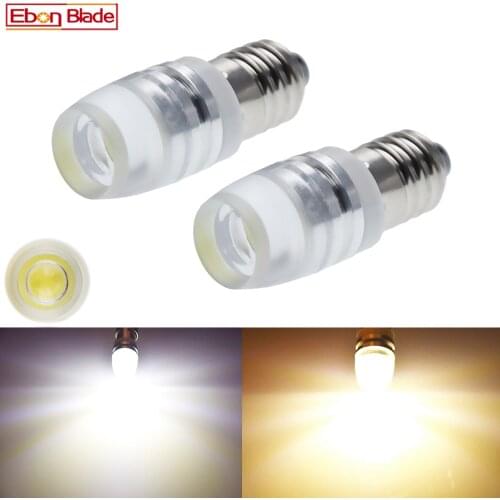 Pair E10 1447 Screw Miniature LED For Focus Flashlight Replacement Bulb Torches Work Light Lamp Warm / White 3V 6V 12V 24V DC
