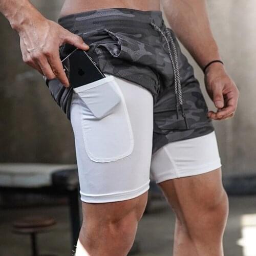 2 In 1 Running Men Shorts 2021 Summer Sports Jogging Fitness Shorts Training Quick Dry Mens Gym Men Shorts Sport Gym Short Pants