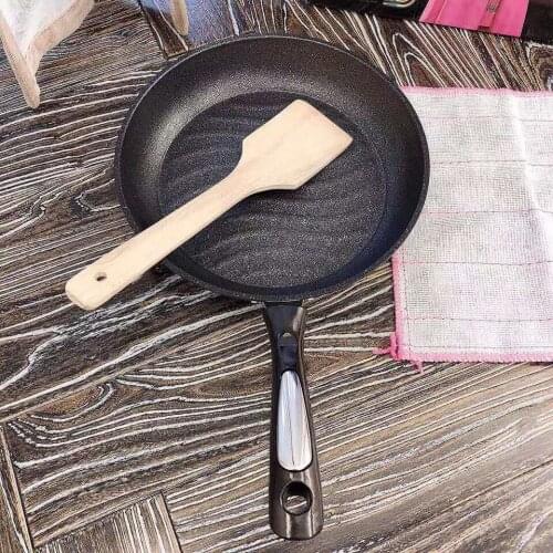 Stainless steel long handled saucepan, non-stick pan omelette steak 26 cm saucepan, deliver shovel and cloth,kitchen pot wok