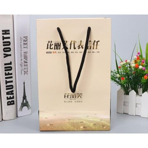 OEM UV Coating Biodegradable White Packaging Custom Printed Luxury Craft Wholesale Paper Gift Bags --XP2020