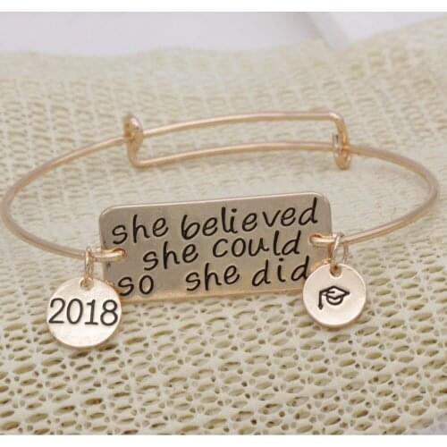 She believed she could so she did bangles inspirational bracelets 2018 awareness bangles it is adjustable bangles YLQ0611