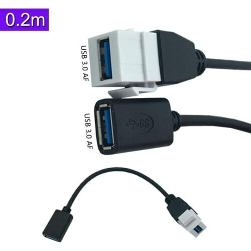 USB 3.0 A Female to Female Panel Mount Insert Adapter for Wall Socket Face Plate 0.2m