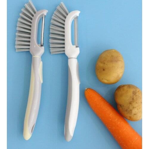 Peeling Fruit And Vegetable Brush Household Fruit Melon Peel Planing Potato Scraper Cleaning Brush Kitchen Utensils