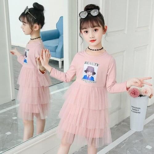 Dress For Girls Long Sleeve Cake Girls Dress Casual Princess Dress Girl Autumn Spring Kids Dresses For Girls 4 6 8 10 12 13 Year