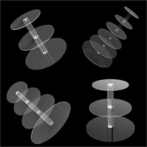 Cake Holder Round Acrylic 3-4-5-6-7 Layers Tier Cupcake Cake Stand Disassemble Home Birthday Tools Party Stands free shipping