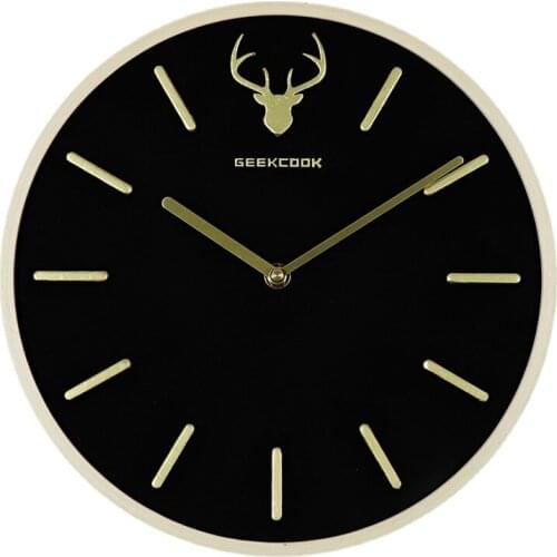 Luxury Gold Deer Wall Clock Modern Design Living Room Nordic Creative Clocks Home Decor Activated Carbon Wood Reloj De Pared