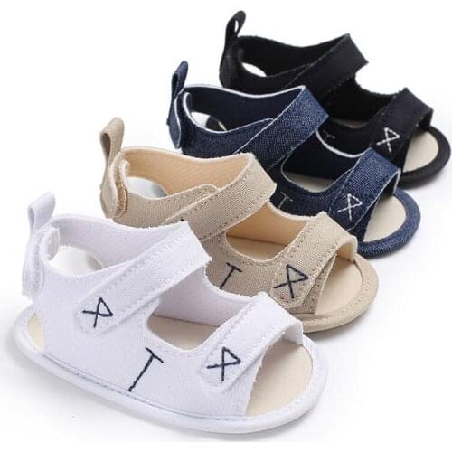 Summer Boy Infant Baby Sandals Canvas Anti-Slip Soft Sole Outdoors Walk Casual Shoes Toddler Baby First Walkers Shoes