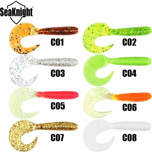 SeaKnight Soft Lure SL017 Maggot Worm 1.9g 65mm 10PCS Soft Fishing Lure Single Tail Worm Maggot Soft Bait Carp Fishing 8 Colors