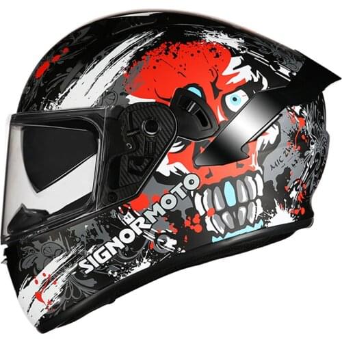 SignorMOTO Casco Moto Men Motorcycle Helmet Full Face Motorbike Racing Helmet Safety Double Lens Helmet Capacete Moto DOT M-3XL
