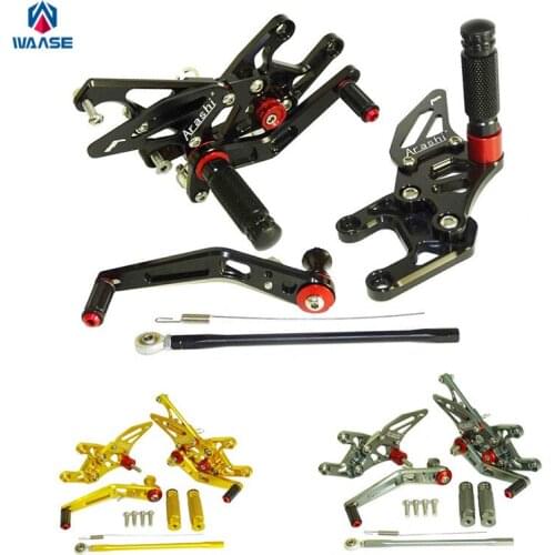Waase Motorcycle Adjustable Rider Rear Sets Rearset Footrest Foot Pegs For Honda CBR1000RR SC59 2008 2009 2010 2011 2012-2016