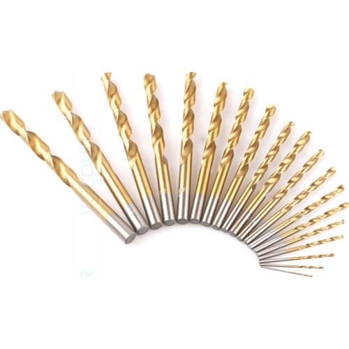 VECONOR 19 Pcs Per Set Twist Drill Bit Set Saw Set HSS High Steel Titanium Coated Drill Woodworking Tool 1.0mm To 10mm