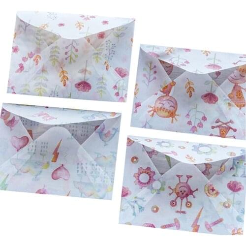 3 Pcs/lot Pink Sweet Parchment Paper Envelope Handmade Envelope For invitation Postcard Envelop Office School Supply