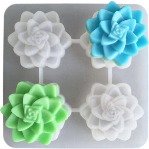 Big deal Succulent Plants Flower Glycerin Handmade Soap 3D Mold, Silicone Mold, Food Grade Silicone, Suitable for Cake Decoratio